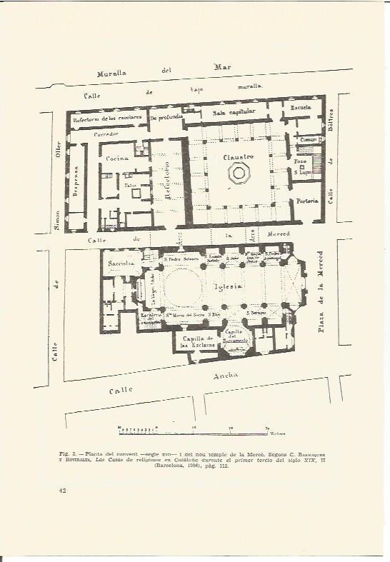 LAMINA V01939: Planta del convento del Templo de la Merçe por C. Barraquer