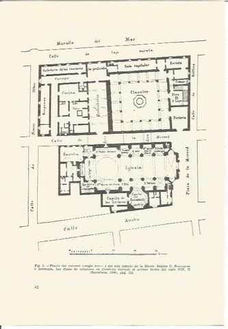 LAMINA V01939: Planta del convento del Templo de la Merçe por C. Barraquer