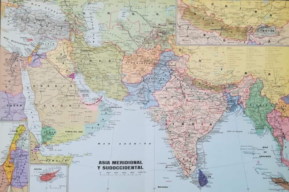 LAMINA V01782: Mapa Asia Meridional y Sudoccidental 