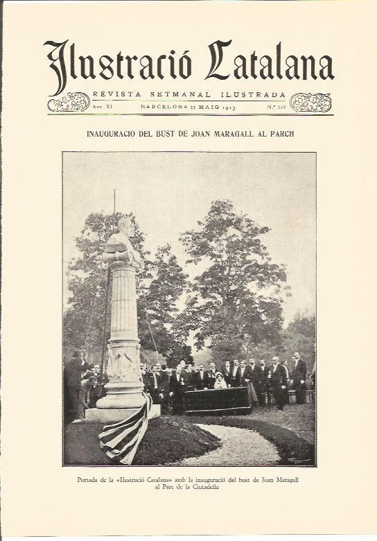 LAMINA V01848: Portada de la Ilustracio Catalana inaguracion del busto de Joan Maragall