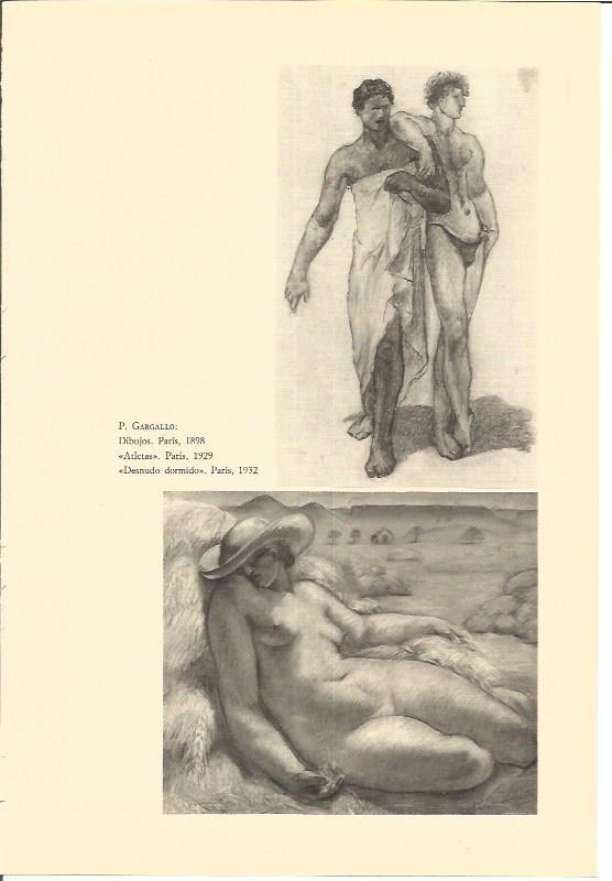 LAMINA V01865: Atletas y Desnudo dormido por P. Gargallo