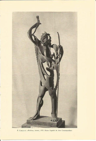 LAMINA V01867: Estatua de bronce El Profeta por P. Gargallo