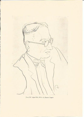 LAMINA V01847: Dibujo de Ramon Rogent por Jose M. Lopez-Pico