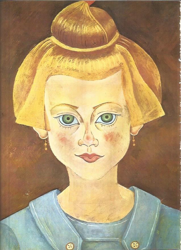 LAMINA V01321: Retrato de niña por Joan Miro
