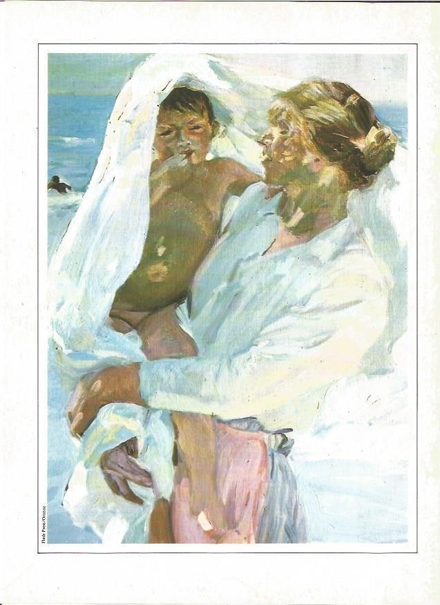 LAMINA V01335: Mujer con niño por Sorolla
