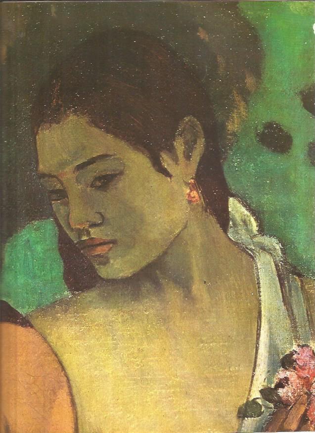 LAMINA V01314: Dos mujeres tahitianas por Paul Gauguin