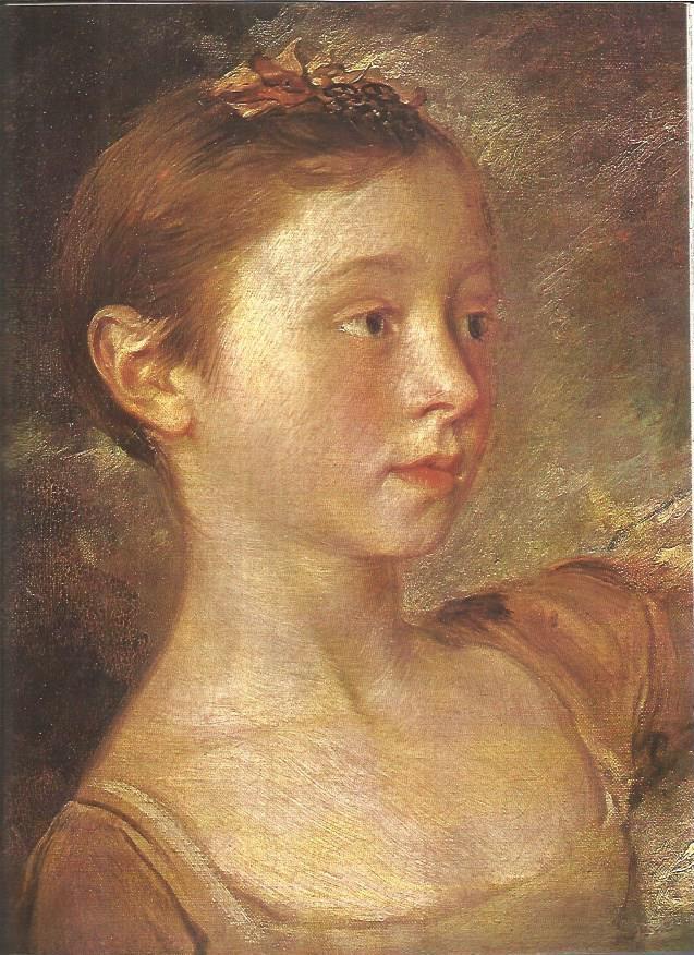 LAMINA V01299: Retrato de una de sus hijas por Thomas Gainsborough