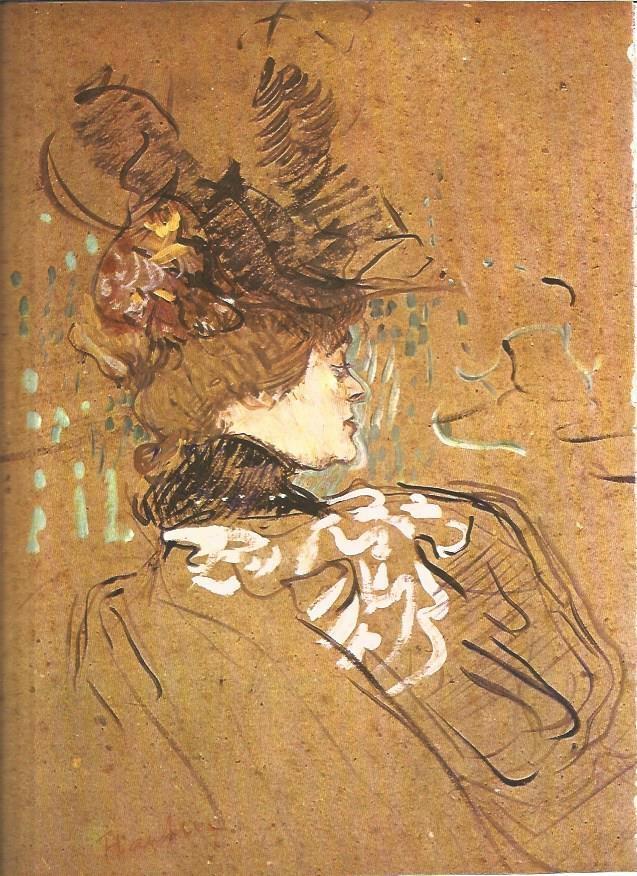 LAMINA V01315: Perfil de mujer por H. de Toulouse-Lautrec