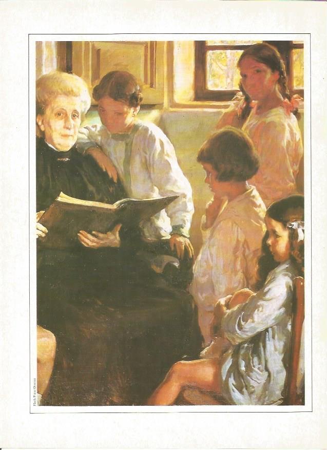 LAMINA V01339: Abuela con sus nietos por F. Alvarez de Sotomayor