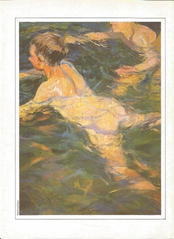LAMINA V01341: Niños en el agua por Joaquin Sorolla