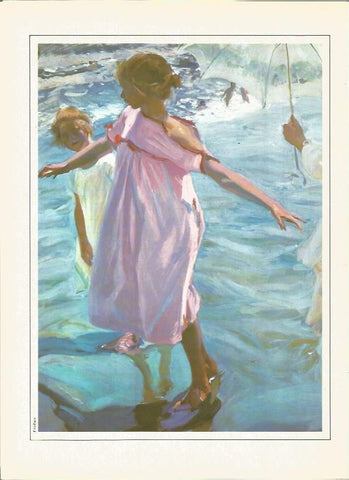 LAMINA V01367: Niños bañandose por Joaquin Sorolla
