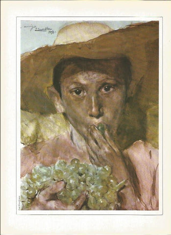 LAMINA V01371: El niño de la uvas por Joquin Sorolla