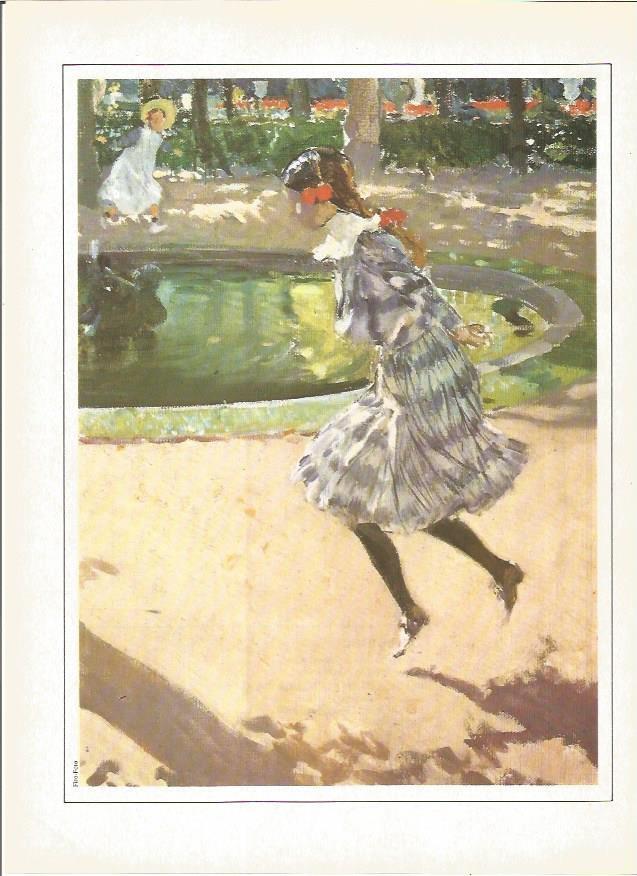 LAMINA V01365: La comba por Joaquin Sorolla