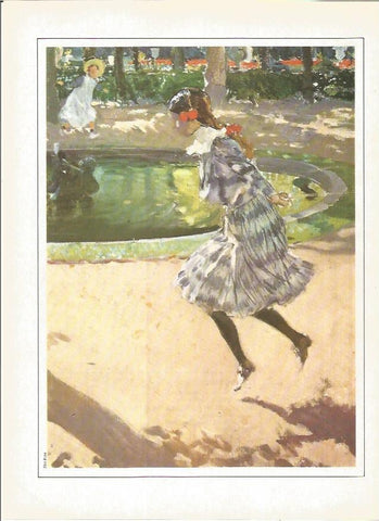 LAMINA V01365: La comba por Joaquin Sorolla