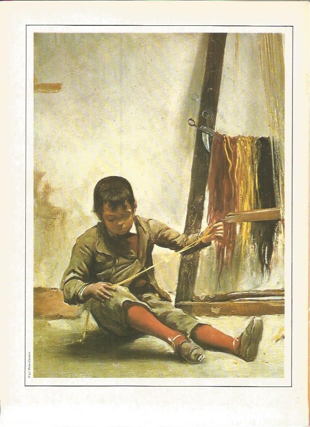 LAMINA V01378: Tejedora y niño por M. Rodriguez Acosta