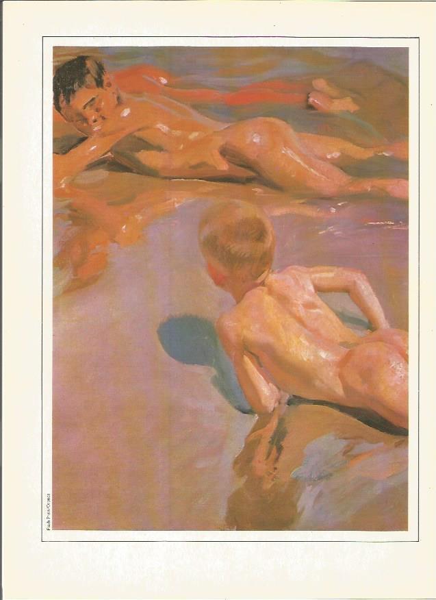LAMINA V01349: Niños en la playa por Joaquin Sorolla