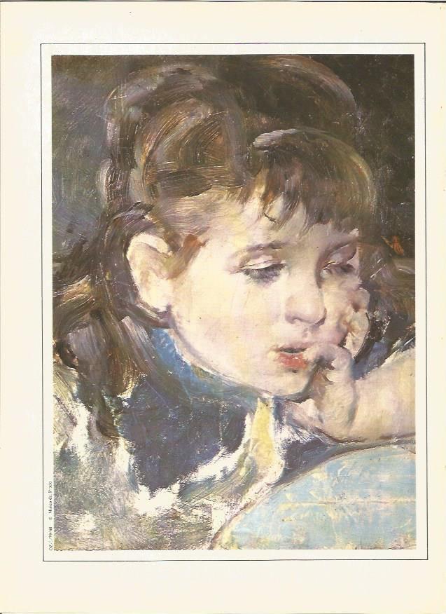 LAMINA V01353: Retrato de niña por I. Pinazo Camarlench