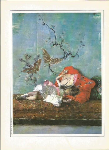 LAMINA V01359: Los hijos de Fortuny en el salon japones por Mariano Fortuny