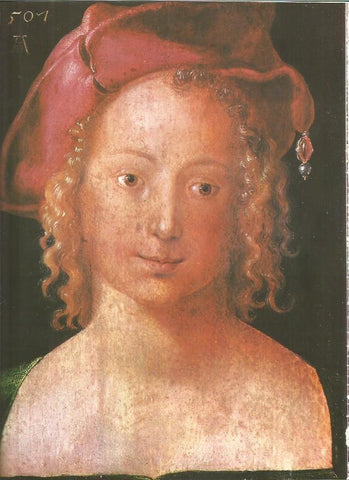 LAMINA V01272: Retrato de una alemana en Venecia por Alberto Durero