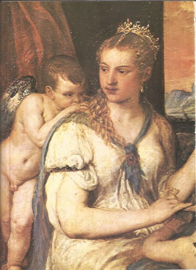 LAMINA V01280: Venus vendando al amor por Tiziano