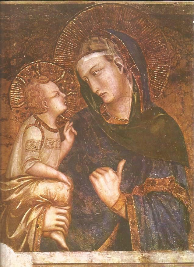 LAMINA V01252: La Virgen y el Niño por Pietro Lorenzetti