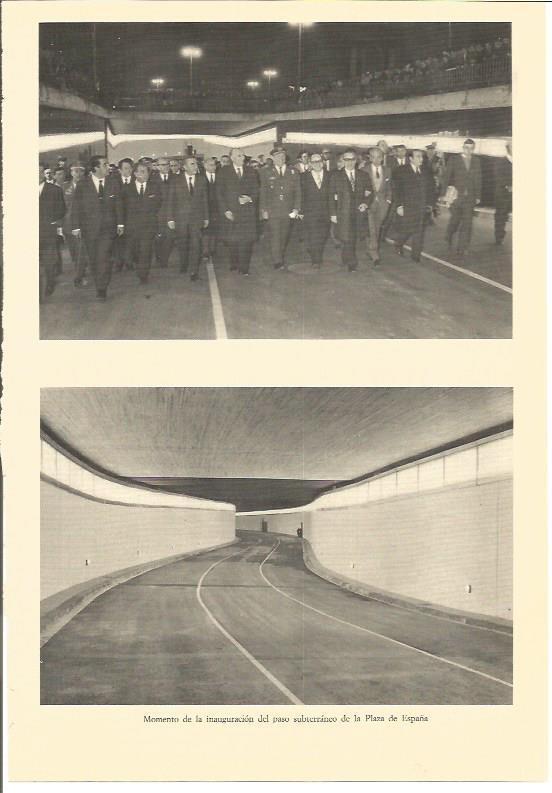LAMINA V01965: Inaguracion del paso subterraneo de Plaza España en Barcelona