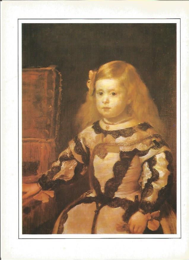 LAMINA V01393: La infanta Margarita por Diego Velazquez