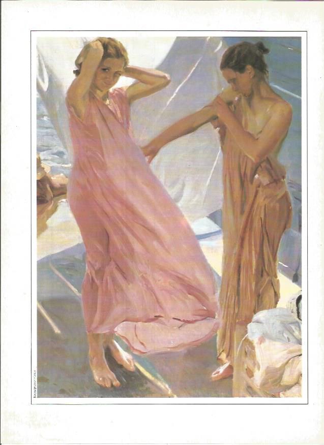 LAMINA V01395: Saliendo del baño por Joaquin Sorolla