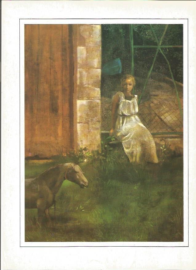 LAMINA V01388: La niña y el caballo de carton por Monique de Roux
