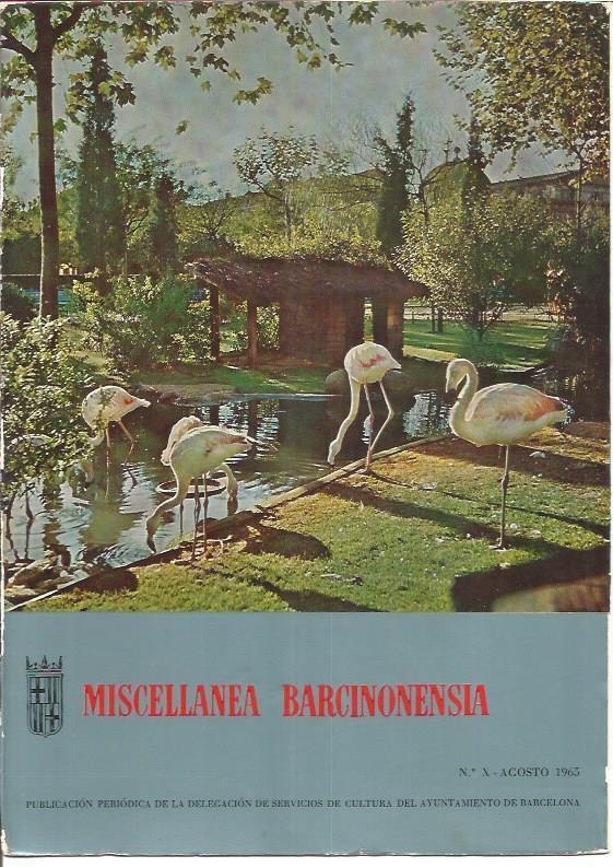 LAMINA V01966: Portada Miscellanea Barcinonensia. Numero X. Agosto 1965