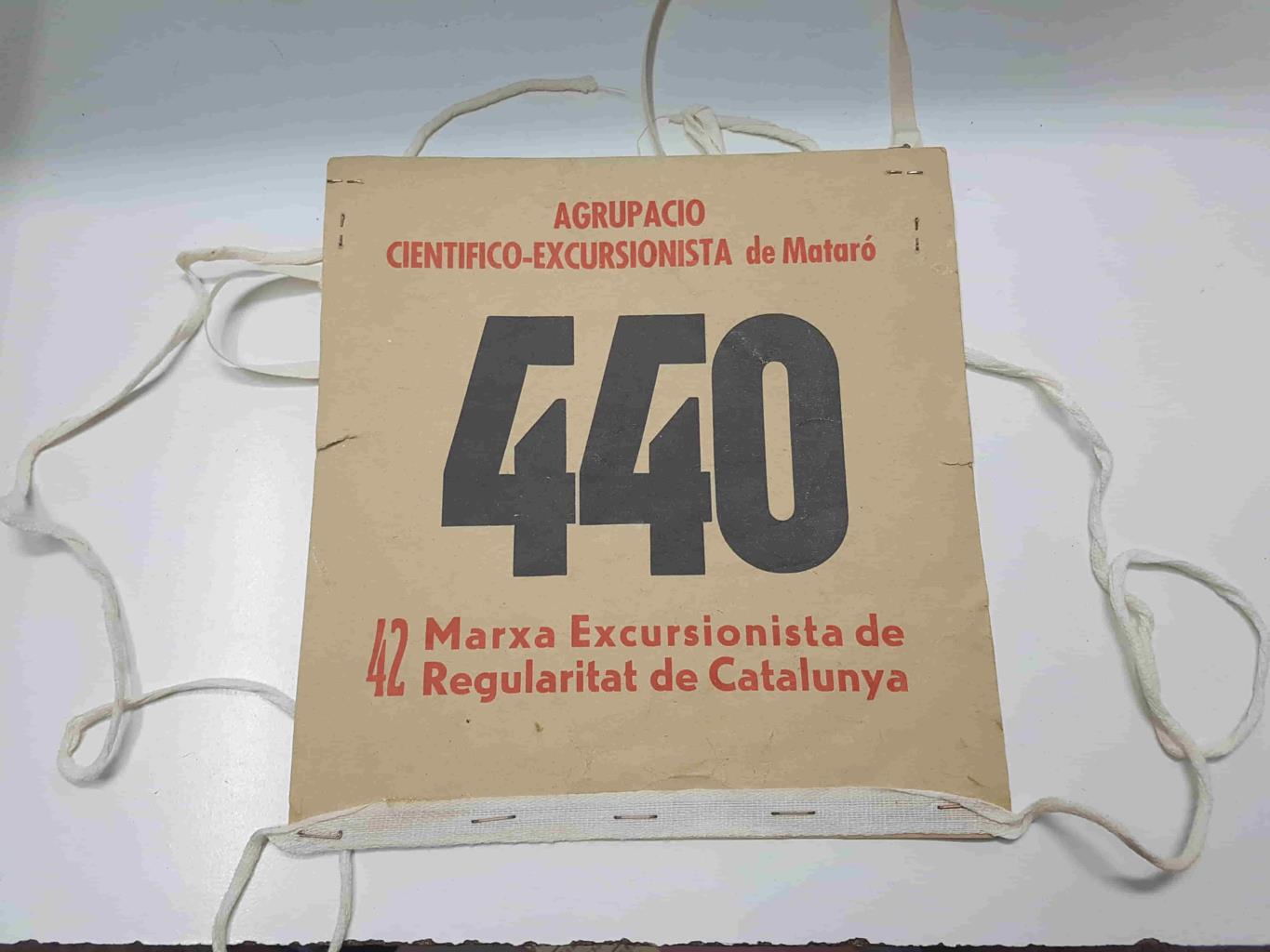 Dorsal de la 42 Marxa Excursionista de Regularitat de Catalunya. Agrupacio Cientifico-Excursionista de Mataro