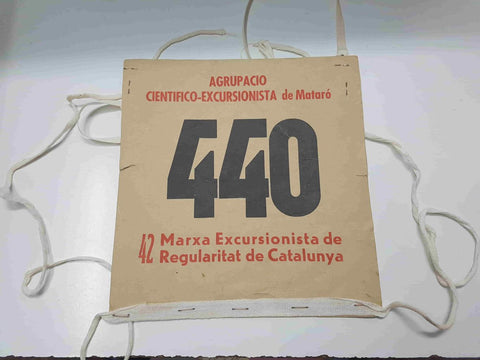 Dorsal de la 42 Marxa Excursionista de Regularitat de Catalunya. Agrupacio Cientifico-Excursionista de Mataro