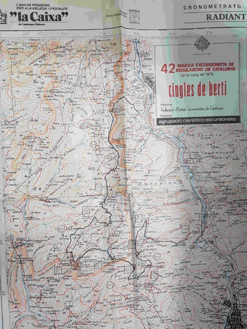 Mapa de la 42 Marxa Excursionista de Regularitat de Catalunya, 28 de maig del 1978 - Cingles de Bertí. Organitza: Agrupacio Cientifico-Excursionista de Mataro