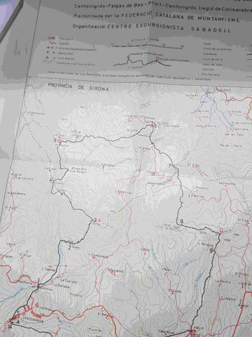 Mapa-Itinerari: de la 33 marxa excursionista de regularitat de Catalunya, 18 maig del 1969. Regio de Collsacabra