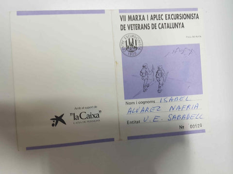 Diptico, Full de ruta VII marxa i aplec escursionista de veterans de Catalunya. Monistrol de Calders (Bages), diumenge 17 d'abril de 1988