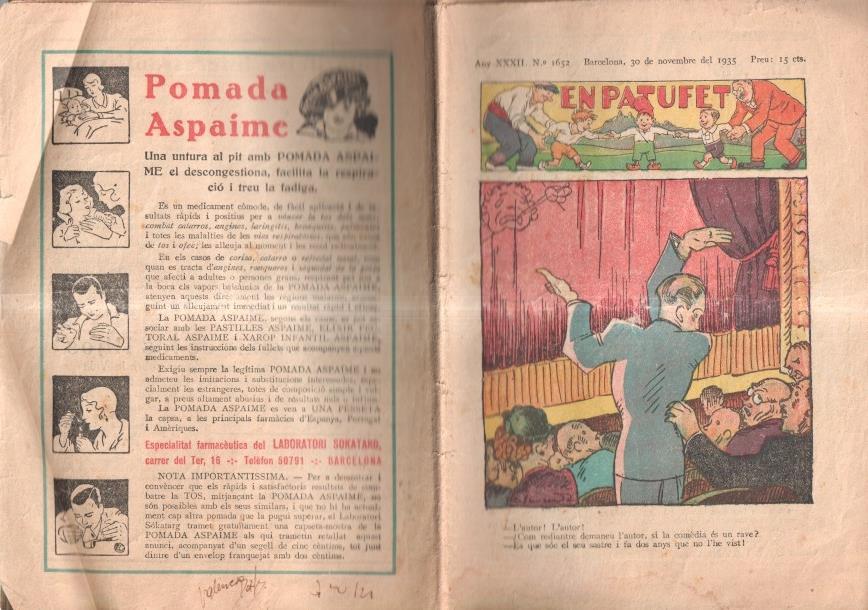En Patufet numero 1652 (30.11.1935): la fama fugissera per Jordi Catala