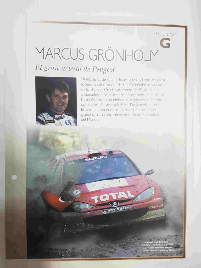 Articulo-Ficha: sobre Marcus Gronholm - el gran acierto de Peugot. Pilotos G