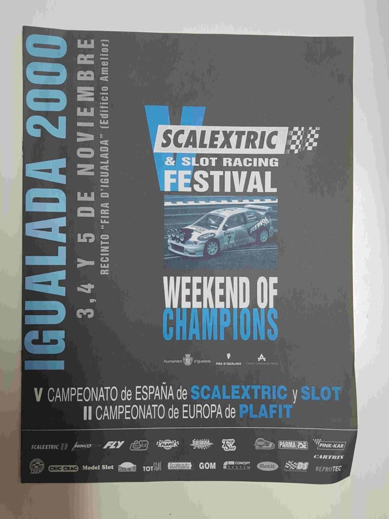 Folleto publicitario: V Campeonato de España de Scalextric y Slot, II Campeonato de Euroa de Plafit. Igualada 2000