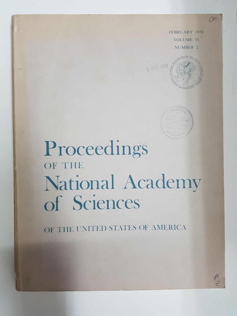 Revista cientifica: Proceedings of the National Academy of Sciences of the USA, february 1978 volume 75 number 2