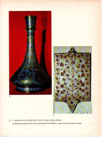 LAMINA 28069: Surahi y espejo de jade, India