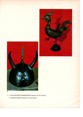 LAMINA 28064: Casco y Gallo, de Calcuta