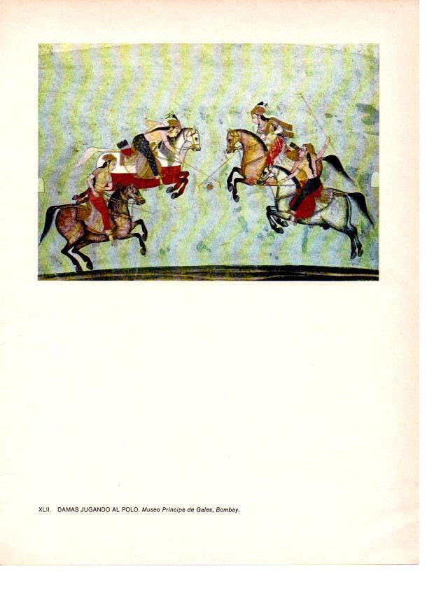 LAMINA 28056: Damas jugando al polo, pintura de India