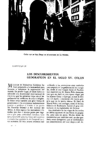 LAMINA 28075: Colon con su hijo Diego en el convento de La Rabida