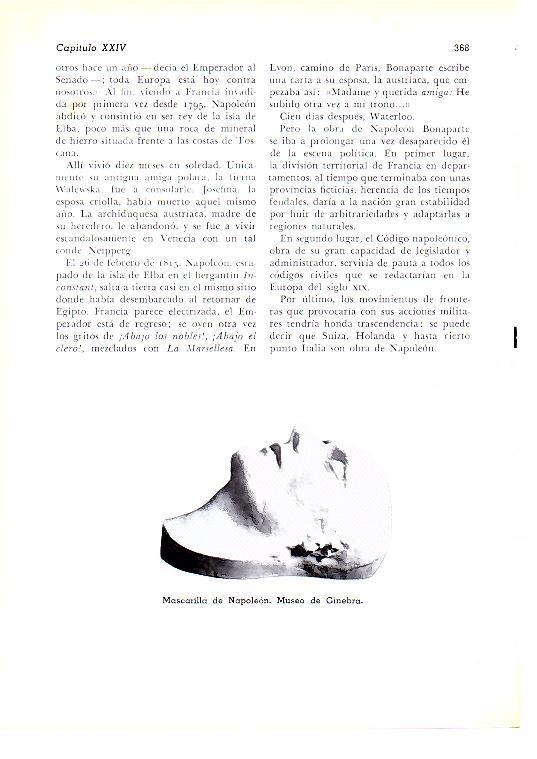 LAMINA 28235: Mascarilla de Napoleon