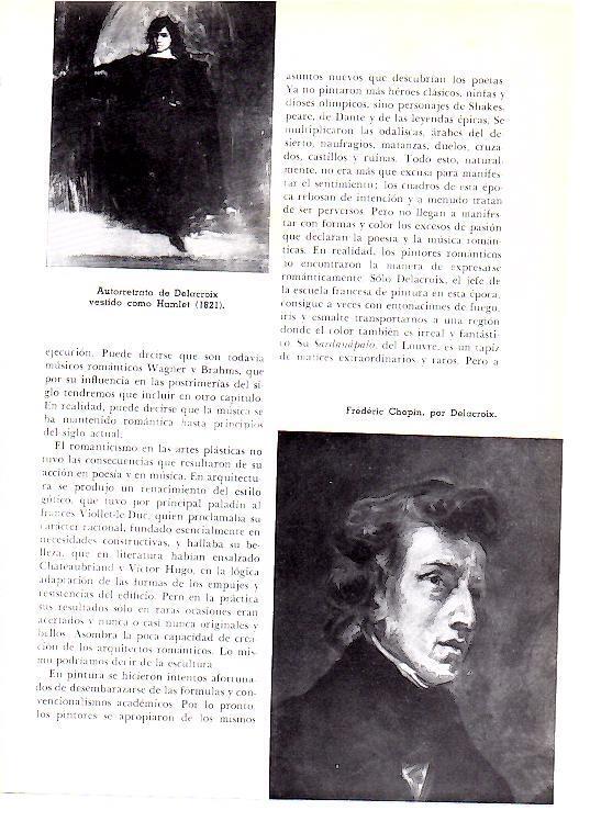 LAMINA 28274: Frederic Chopin y autorretrato, por Delacroix