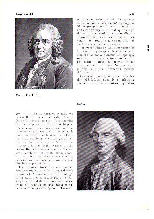 LAMINA 28199: Linneo, por Roslin y retrato de Buffon