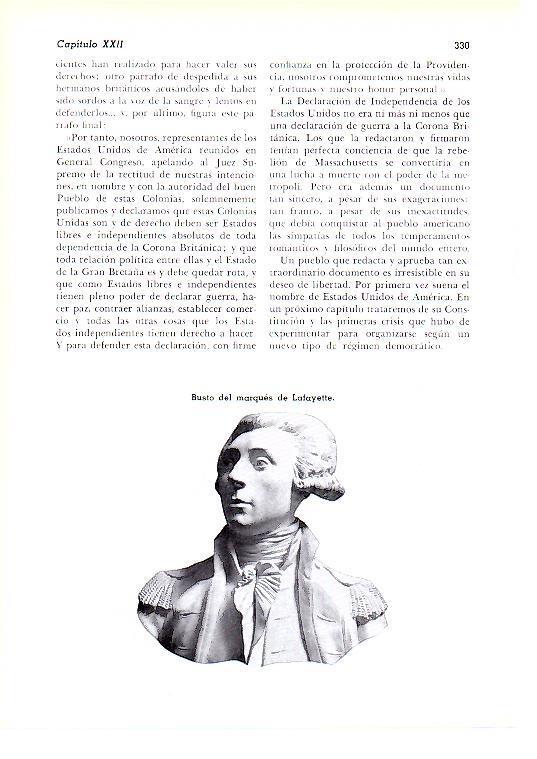 LAMINA 28216: Busto del Marques de Lafayette
