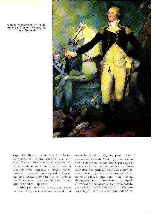 LAMINA 28215: George Washington en la batalla de Trenton, por J. Trumbull