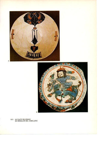 LAMINA 27890: Plato decorado y Medallon de caballero