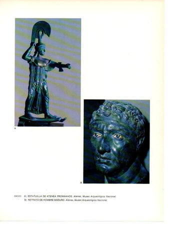 LAMINA 27986: Estatua de Atenea Promakhos y retrato de hombre